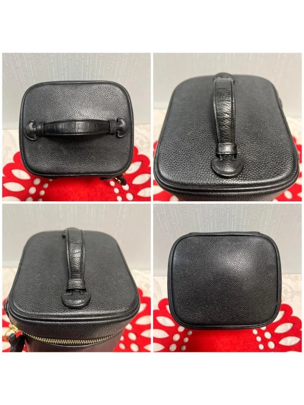 Chanel Vanity Caviar Leather Black Gold